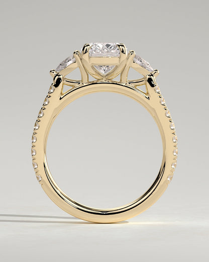 Round Halo, Pave & Split Shank Engagement Ring – 1.93 CT Lab Grown Diamond
