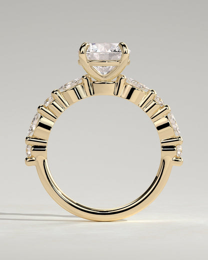 Round Halo, Pave & Split Shank Engagement Ring – 1.93 CT Lab Grown Diamond