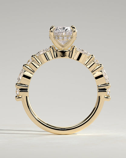 Round Halo, Pave & Split Shank Engagement Ring – 1.93 CT Lab Grown Diamond