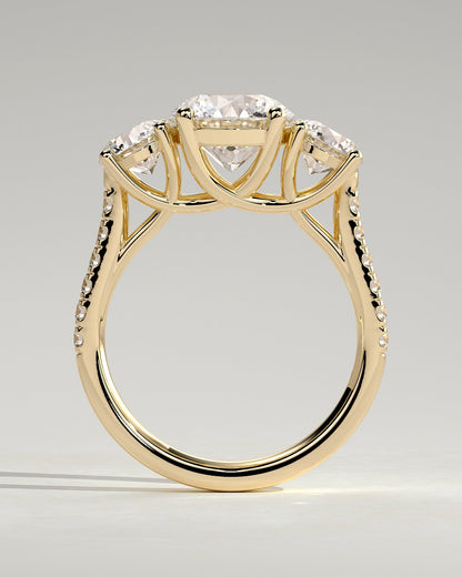 Round Halo, Pave & Split Shank Engagement Ring – 1.93 CT Lab Grown Diamond