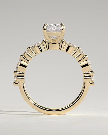 Round Halo, Pave & Split Shank Engagement Ring – 1.93 CT Lab Grown Diamond
