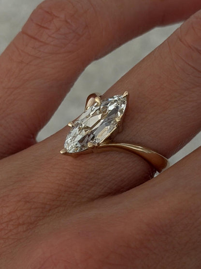 2.25CT Antique Moval Lab Grown Engagement Ring