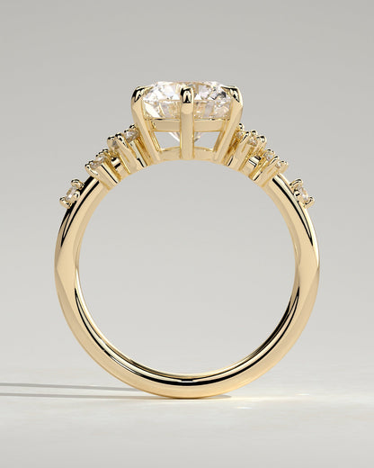 Round Halo, Pave & Split Shank Engagement Ring – 1.93 CT Lab Grown Diamond