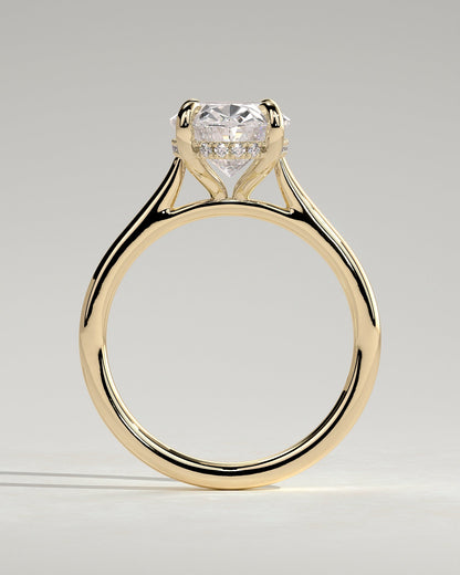 Round Halo, Pave & Split Shank Engagement Ring – 1.93 CT Lab Grown Diamond