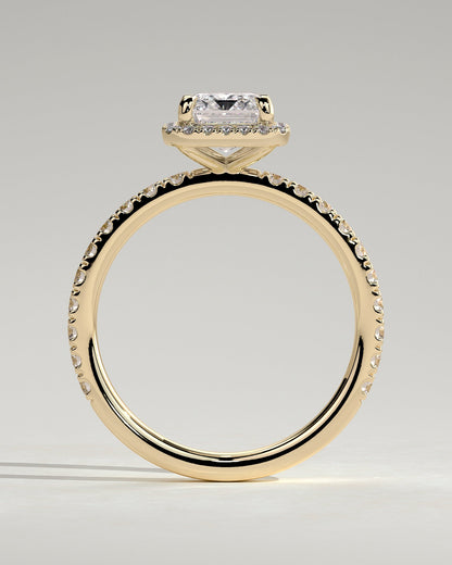 Round Halo, Pave & Split Shank Engagement Ring – 1.93 CT Lab Grown Diamond