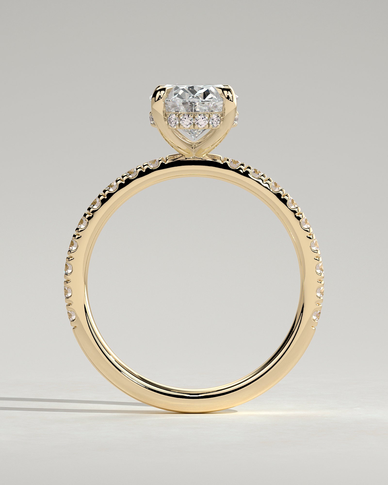 Round Halo, Pave & Split Shank Engagement Ring – 1.93 CT Lab Grown Diamond