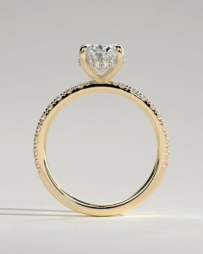 Round Halo, Pave & Split Shank Engagement Ring – 1.93 CT Lab Grown Diamond