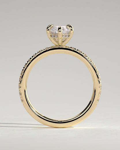 Round Halo, Pave & Split Shank Engagement Ring – 1.93 CT Lab Grown Diamond