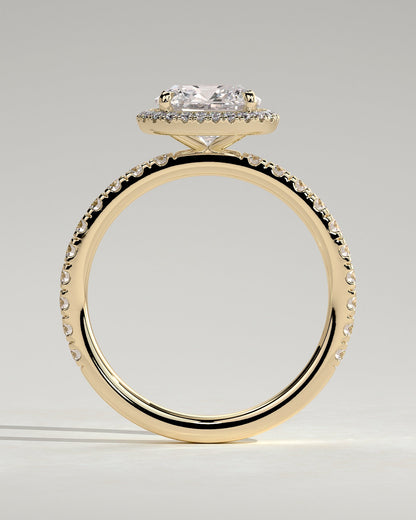 Round Halo, Pave & Split Shank Engagement Ring – 1.93 CT Lab Grown Diamond