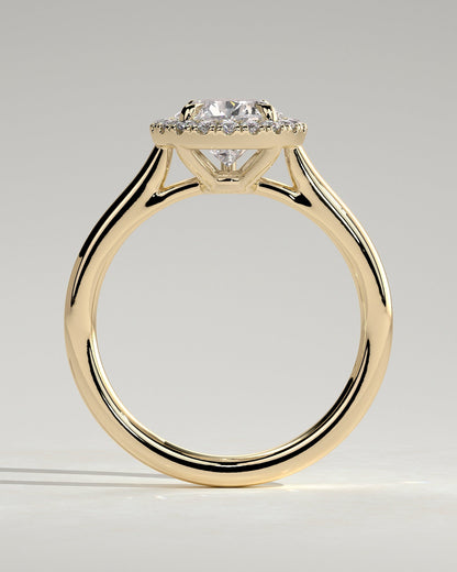 Round Halo, Pave & Split Shank Engagement Ring – 1.93 CT Lab Grown Diamond