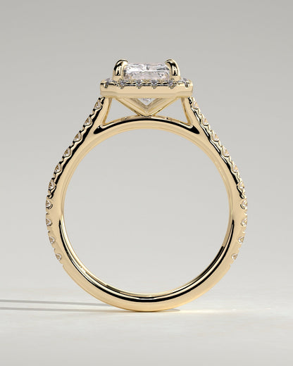 Round Halo, Pave & Split Shank Engagement Ring – 1.93 CT Lab Grown Diamond