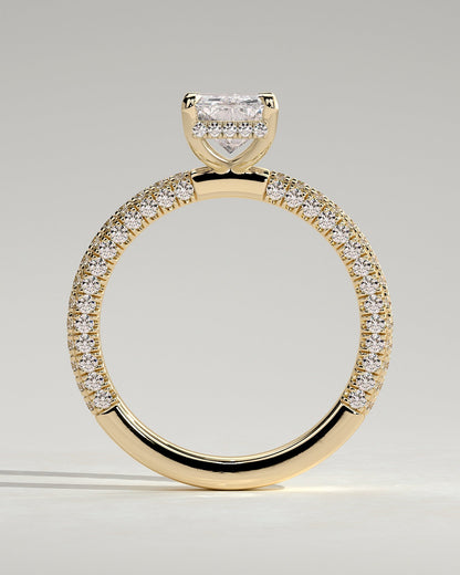 Round Halo, Pave & Split Shank Engagement Ring – 1.93 CT Lab Grown Diamond