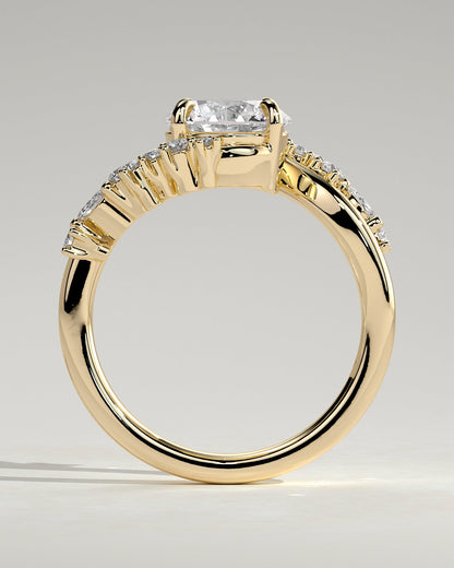Round Halo, Pave & Split Shank Engagement Ring – 1.93 CT Lab Grown Diamond