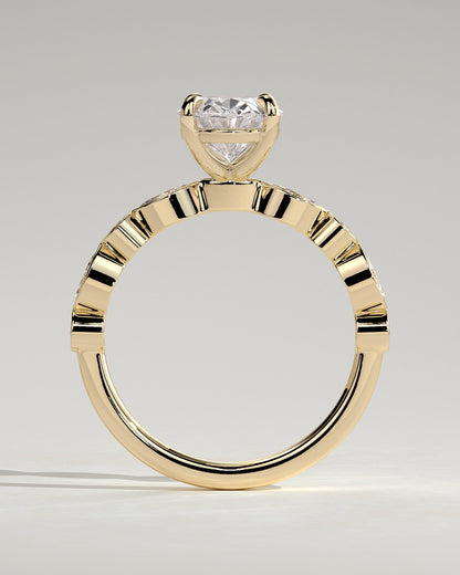 Round Halo, Pave & Split Shank Engagement Ring – 1.93 CT Lab Grown Diamond