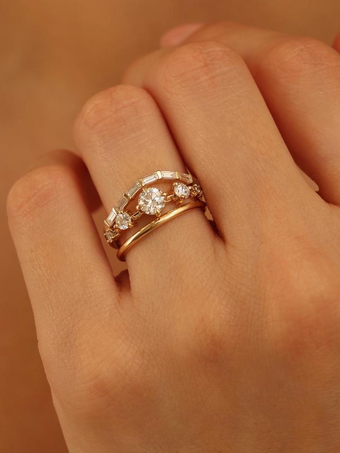 Marquise Cut Cluster Styled Lab Grown Diamond Engagement Ring