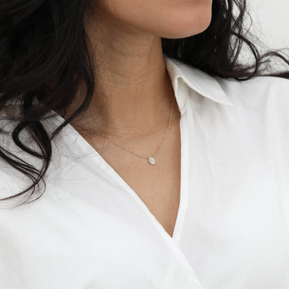1.0 CT Round Bezel Solitaire Lab Grown Diamond Necklace