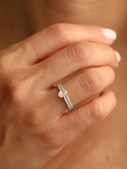 Marquise Cut Cluster Styled Lab Grown Diamond Engagement Ring