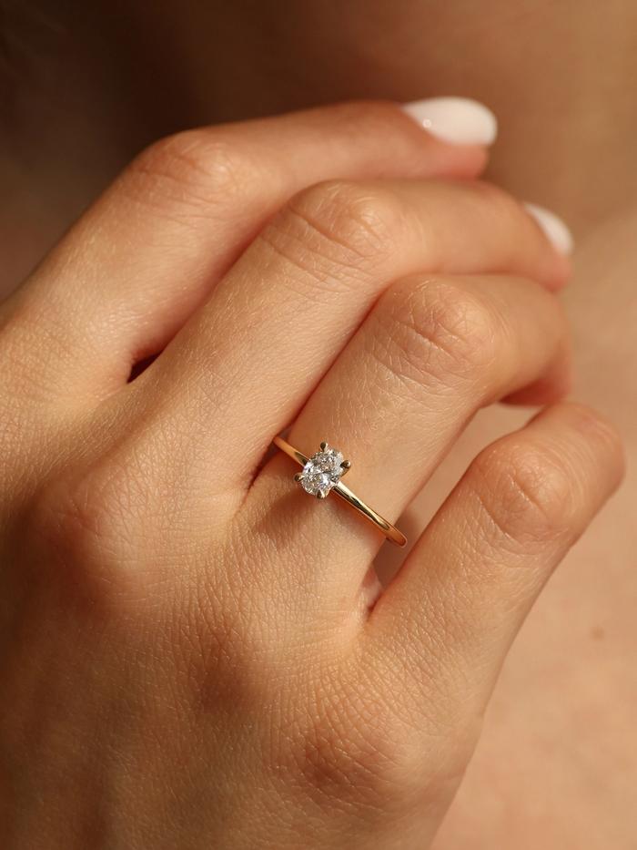 Marquise Cut Cluster Styled Lab Grown Diamond Engagement Ring