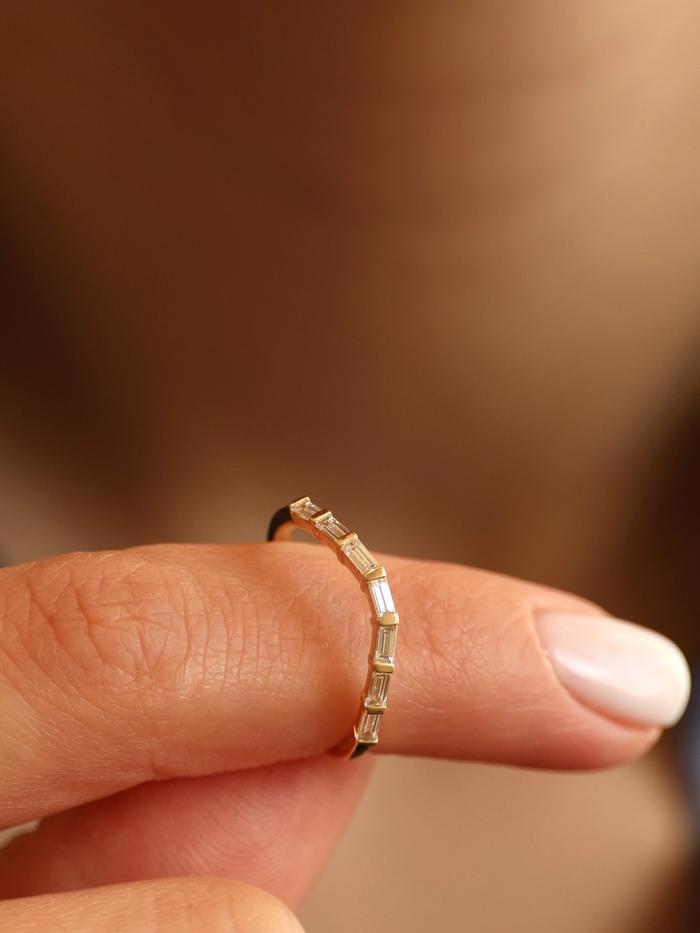 Marquise Cut Cluster Styled Lab Grown Wedding Band