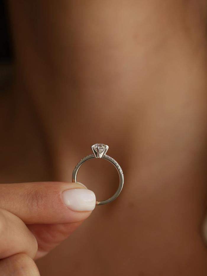 Marquise Cut Cluster Styled Lab Grown Diamond Engagement Ring