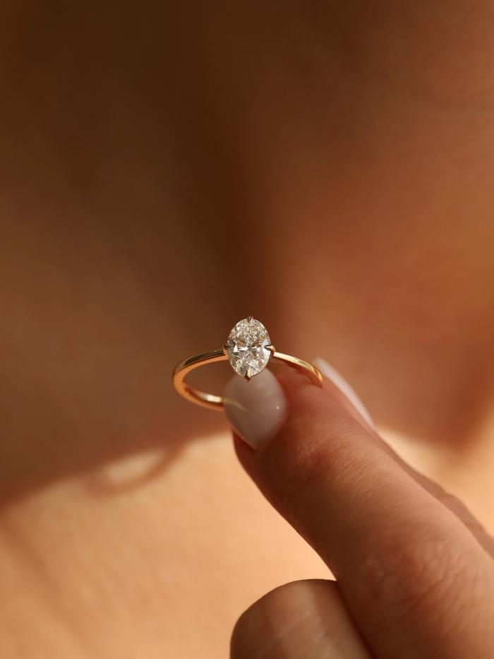 Marquise Cut Cluster Styled Lab Grown Diamond Engagement Ring