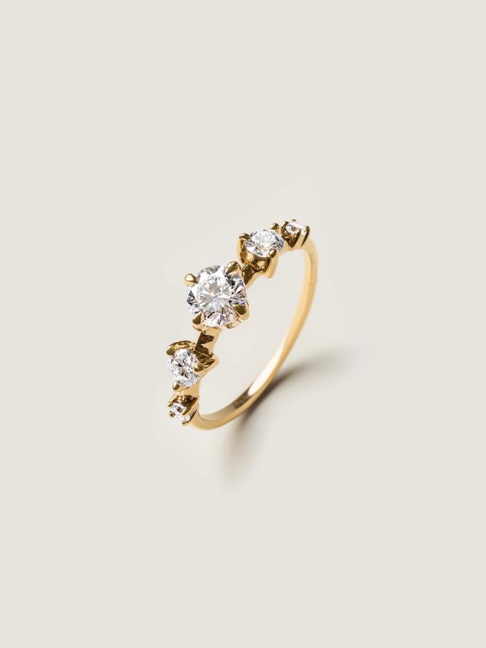 Marquise Cut Cluster Styled Lab Grown Diamond Engagement Ring