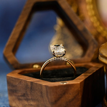 3.5 CT Radiant Shaped Moissanite Engagement Ring With Hidden Halo Style 10