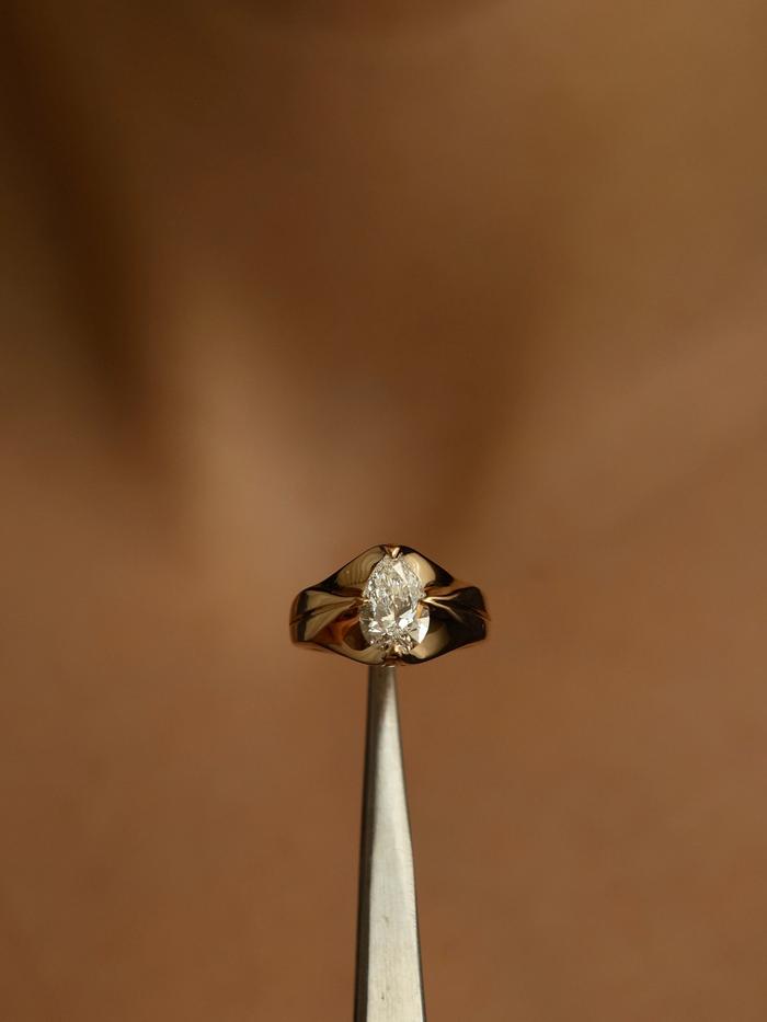 Marquise Cut Cluster Styled Lab Grown Diamond Engagement Ring