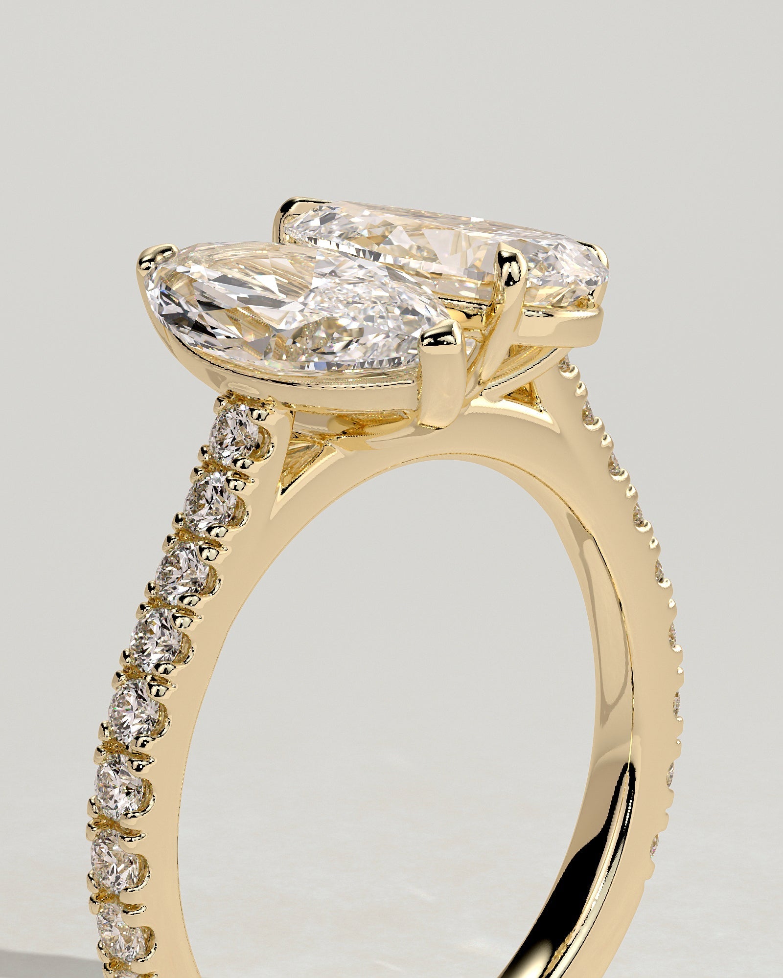 Round Halo, Pave & Split Shank Engagement Ring – 1.93 CT Lab Grown Diamond