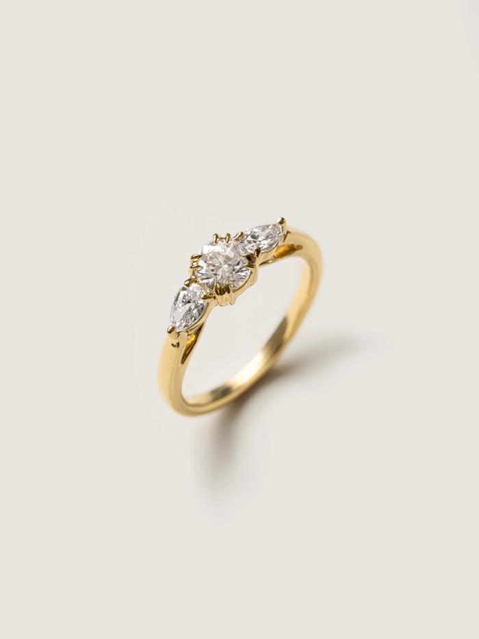 Marquise Cut Cluster Styled Lab Grown Diamond Engagement Ring