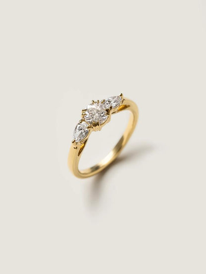 Marquise Cut Cluster Styled Lab Grown Diamond Engagement Ring