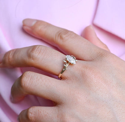 Stunning 2.0 CT Marquise Cut Moissanite Engagement Ring with Solitaire Design 4
