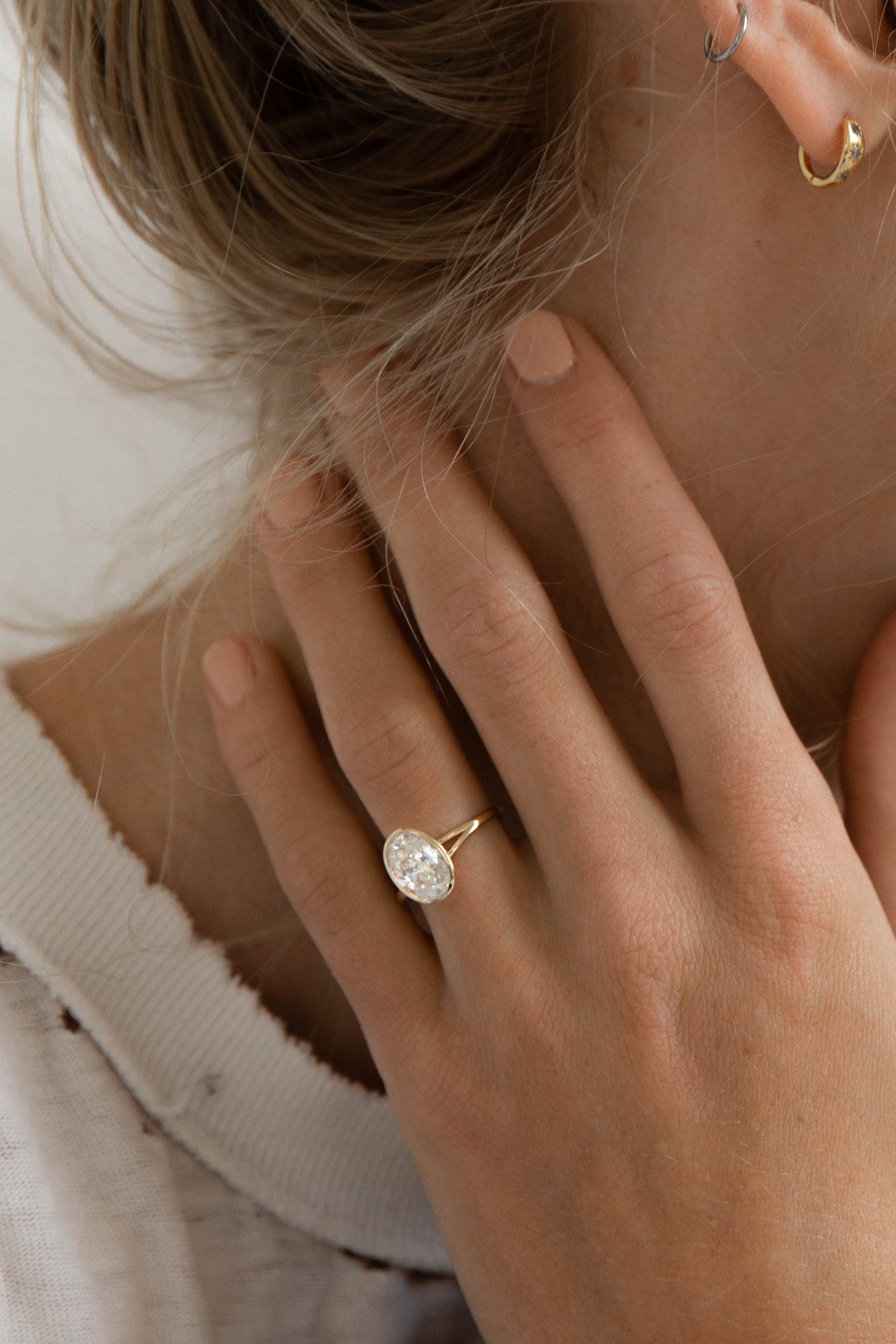 2 CT Round Three Stones Lab Grown Diamond Engagement Ring