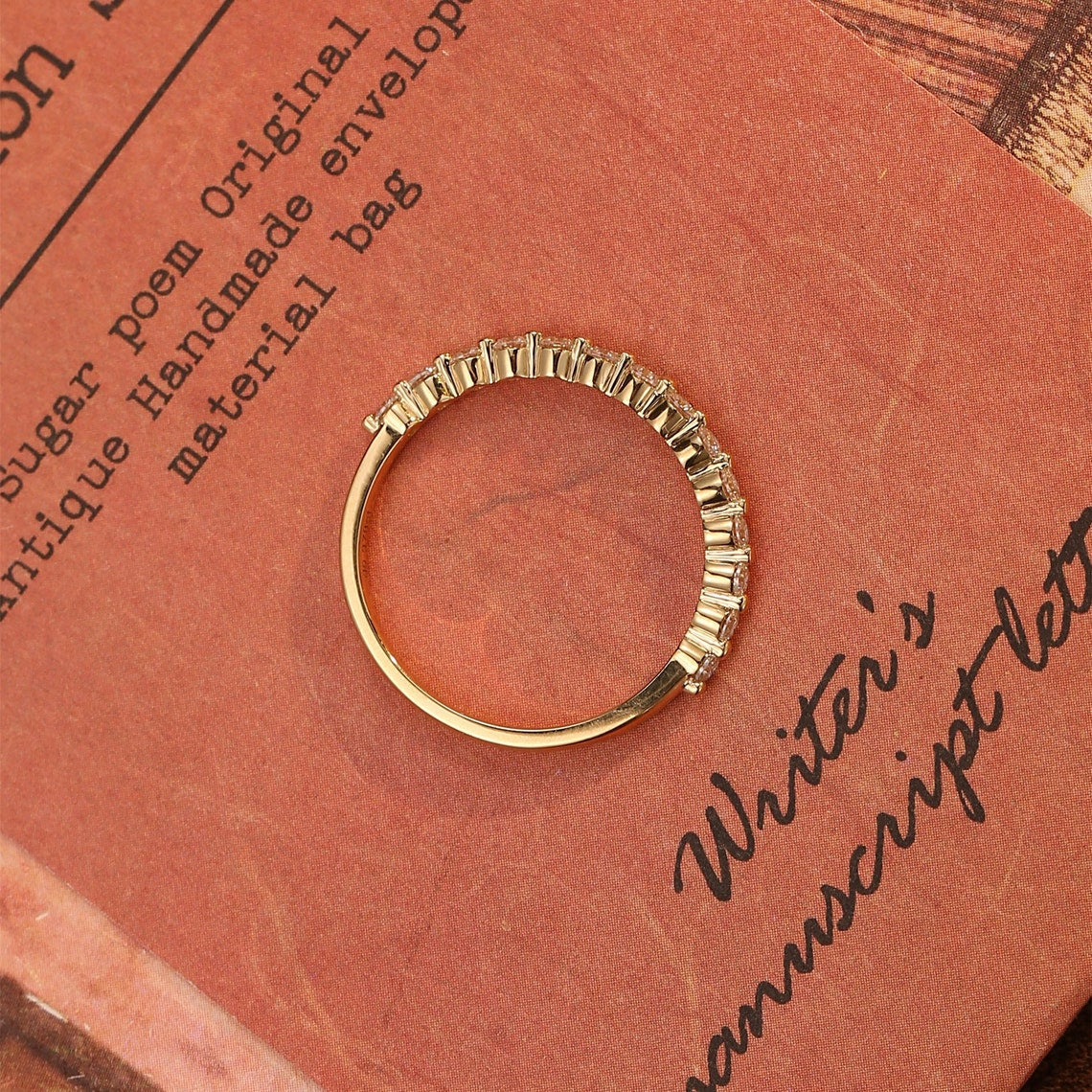 0.2 TCW Round Cut Pave Moissanite Bridal Wedding Band 8