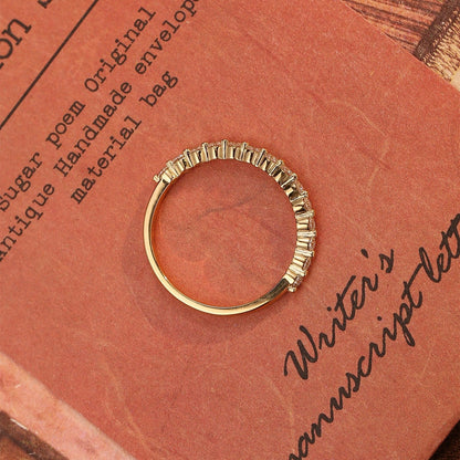 0.2 TCW Round Cut Pave Moissanite Bridal Wedding Band 8