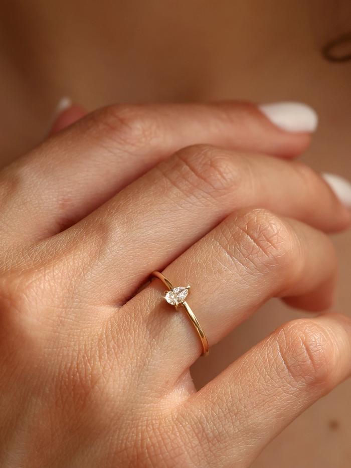 Marquise Cut Cluster Styled Lab Grown Diamond Engagement Ring