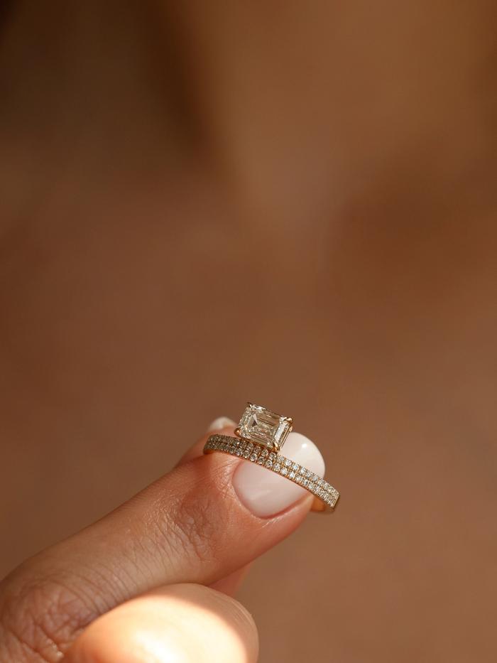 Marquise Cut Cluster Styled Lab Grown Diamond Engagement Ring