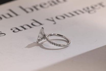 Stunning 1.0 - 2.0 CT Marquise Moissanite Engagement Ring with Pave Design 10