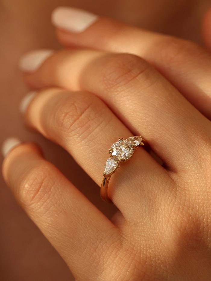 Marquise Cut Cluster Styled Lab Grown Diamond Engagement Ring