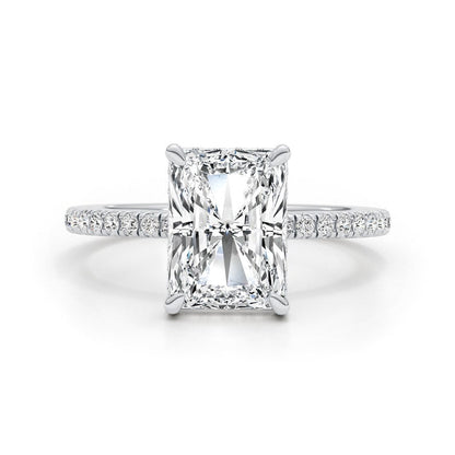 Classic 3.0 CT Radiant Moissanite Engagement Ring with Pave Design 1