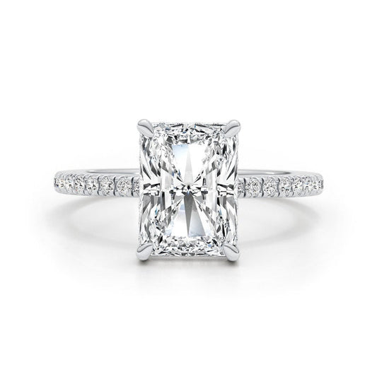 Classic 3.0 CT Radiant Moissanite Engagement Ring with Pave Design 1