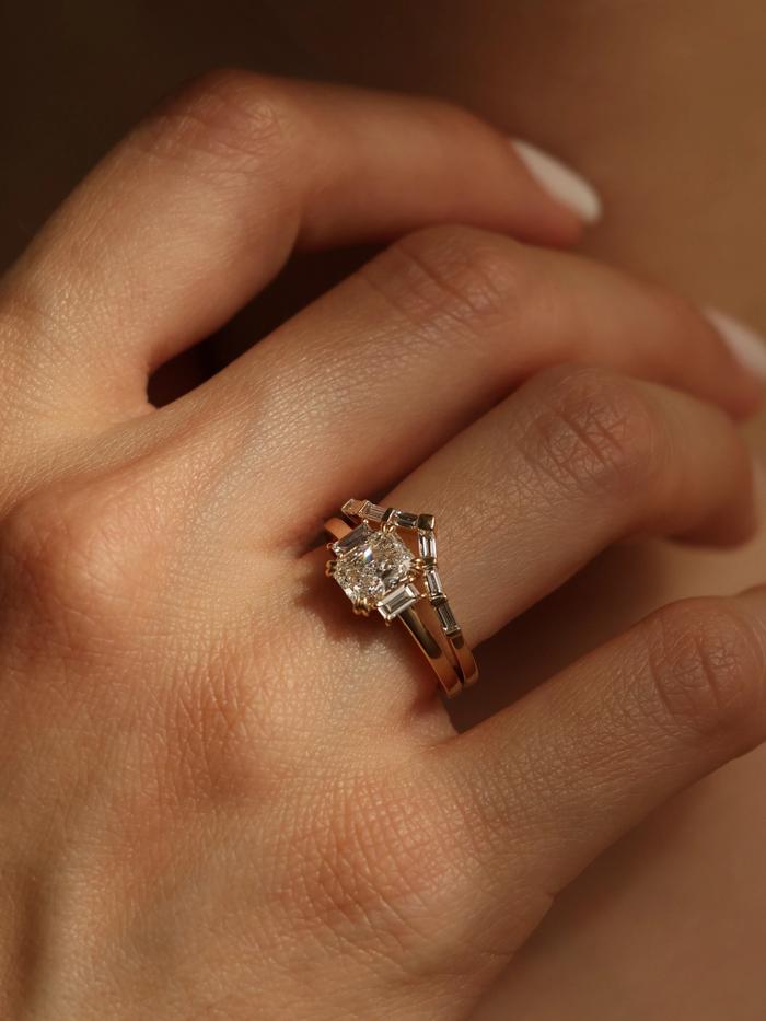 Marquise Cut Cluster Styled Lab Grown Diamond Engagement Ring