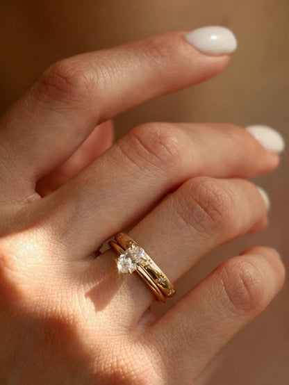 Marquise Cut Cluster Styled Lab Grown Diamond Engagement Ring