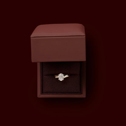 Oval Three Stone Lab Grown Diamond Engagement Ring