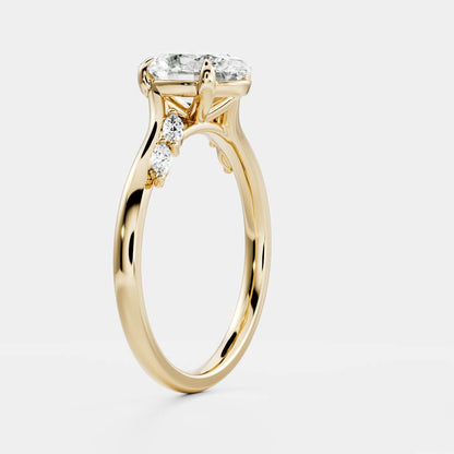 Oval Three Stone Lab Grown Diamond Engagement Ring