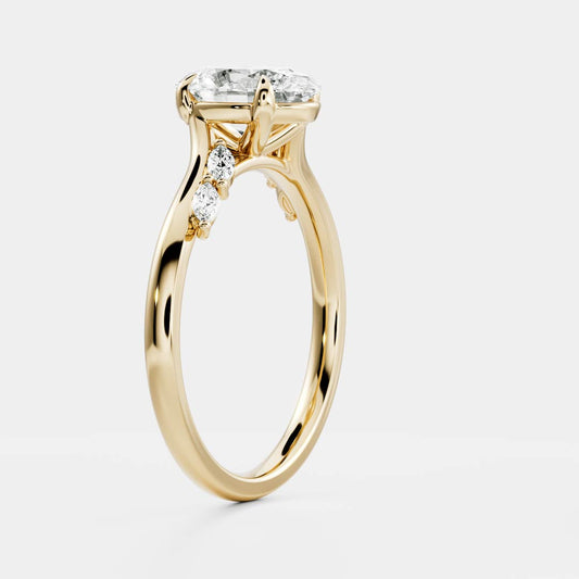 Oval Three Stone Lab Grown Diamond Engagement Ring