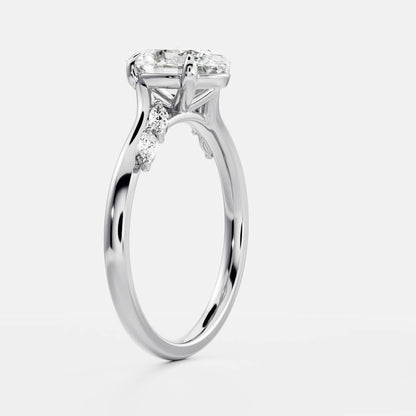 Oval Three Stone Lab Grown Diamond Engagement Ring