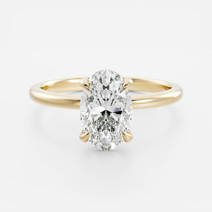 Oval Three Stone Lab Grown Diamond Engagement Ring