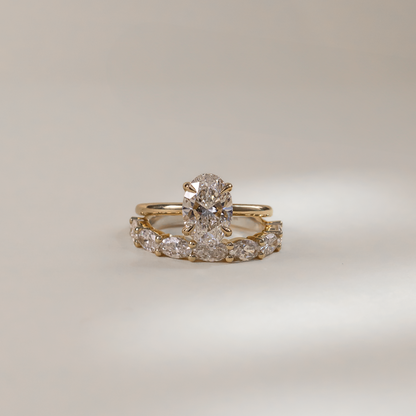 Oval Three Stone Lab Grown Diamond Engagement Ring