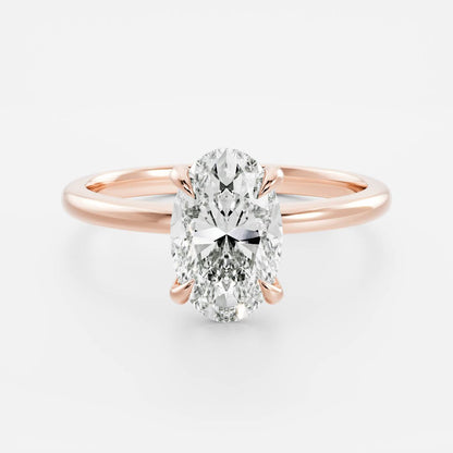 Oval Three Stone Lab Grown Diamond Engagement Ring